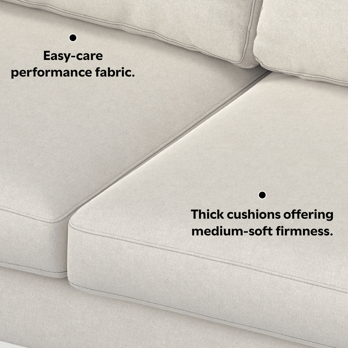 Cream | Ava Mid Century Corner Sectional Sofa