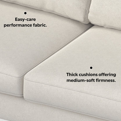 Cream | Ava Mid Century Corner Sectional Sofa