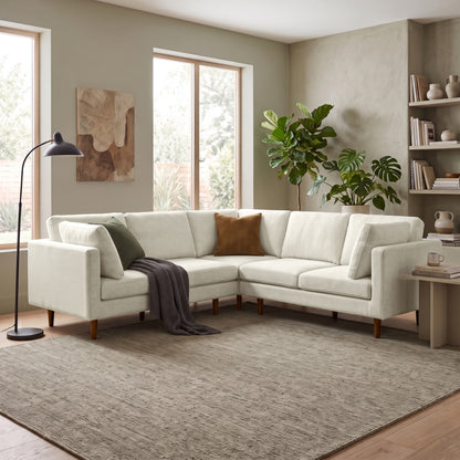 Cream | Ava Mid Century Corner Sectional Sofa