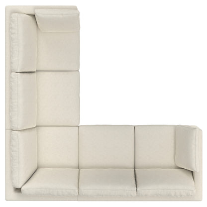 Cream | Ava Mid Century Corner Sectional Sofa