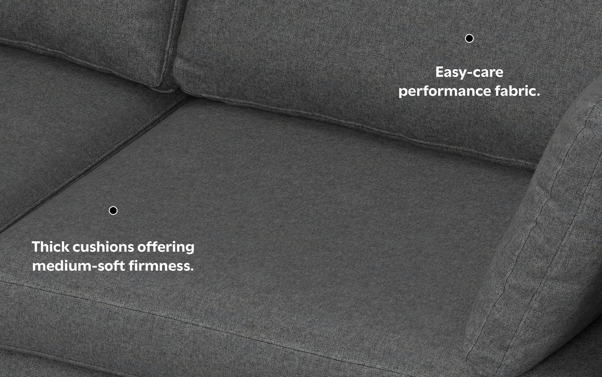 Pebble Grey | Ava Mid Century Corner Sectional