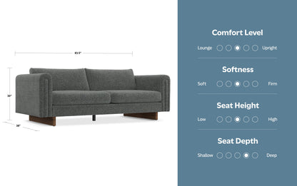 Dark Grey Performance Fabric |  Jones 84 inch Sofa in Performance Fabric