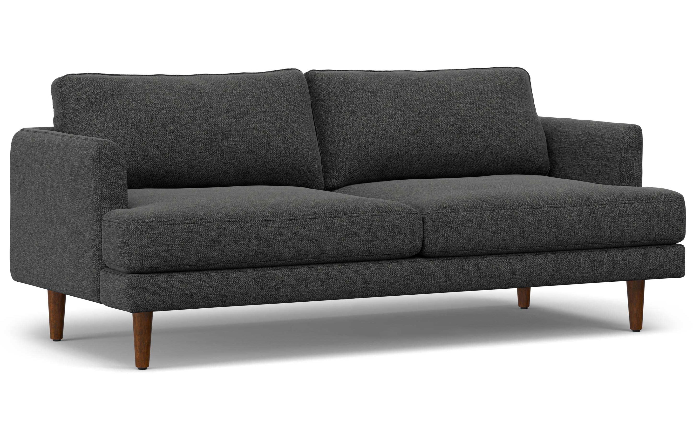 Charcoal Grey Woven-Blend Fabric | Livingston 76 inch Mid Century Sofa