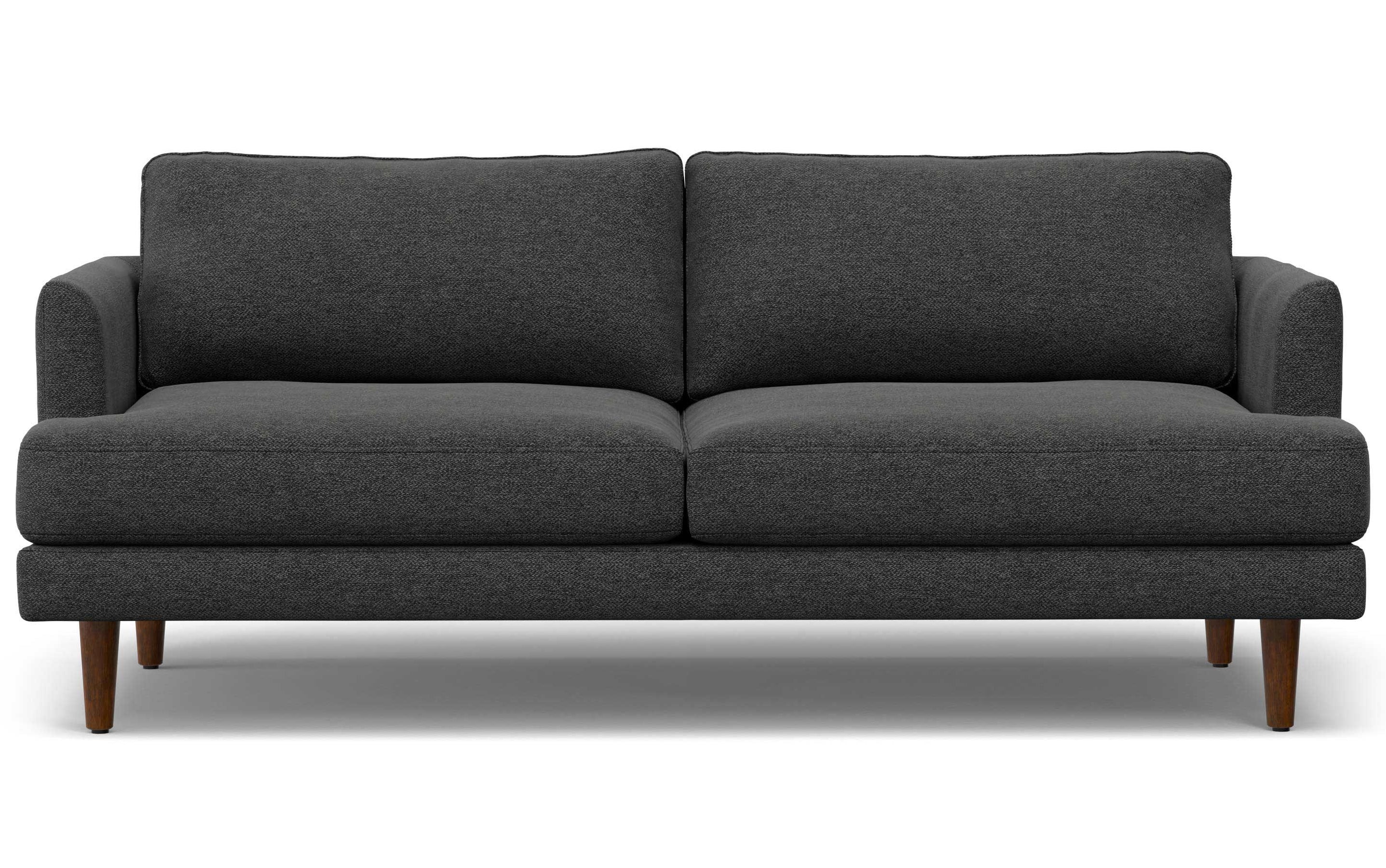 Charcoal Grey Woven Polyester Fabric | Livingston 76 inch Mid Century Sofa