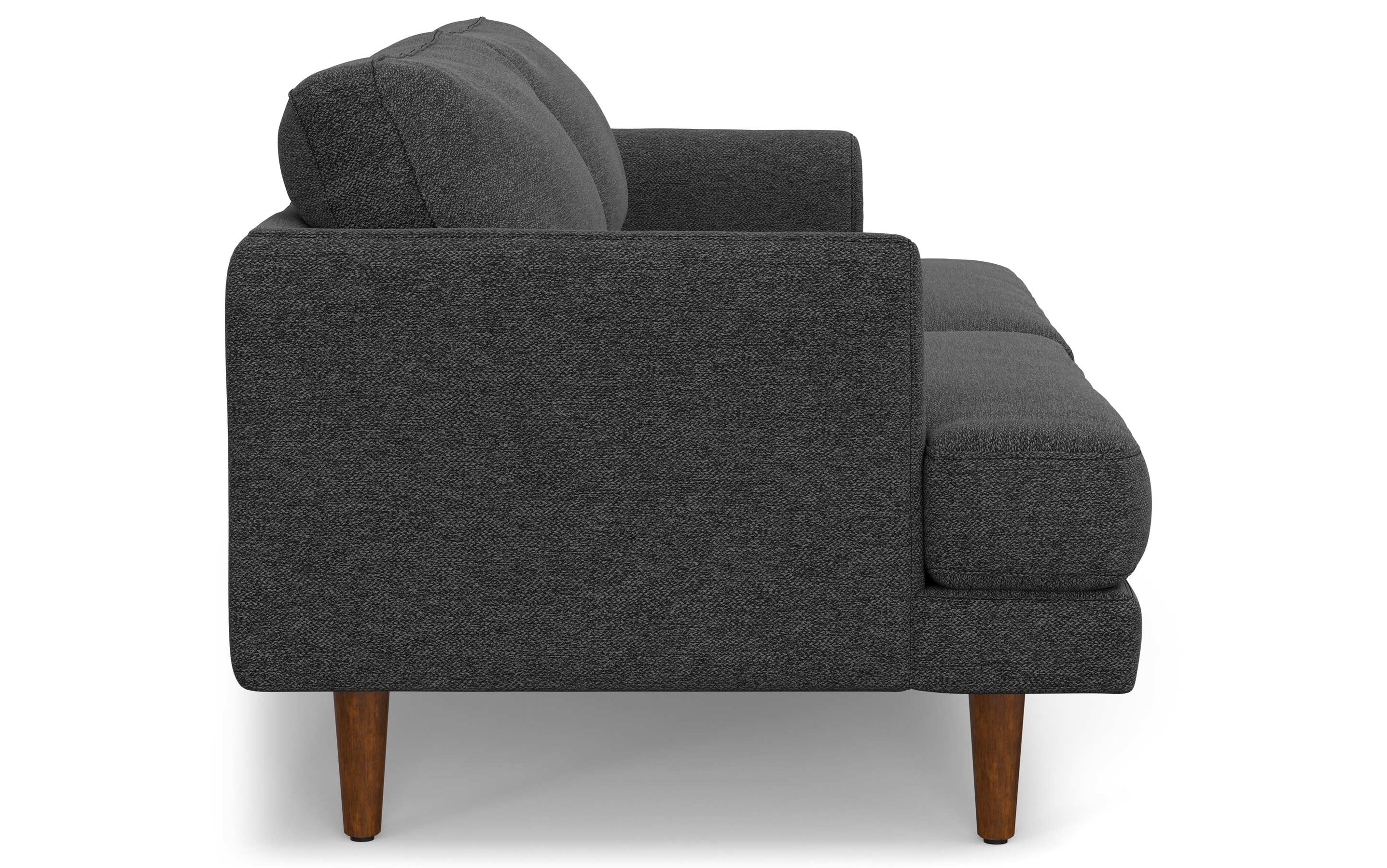 Charcoal Grey Woven-Blend Fabric | Livingston 76 inch Mid Century Sofa