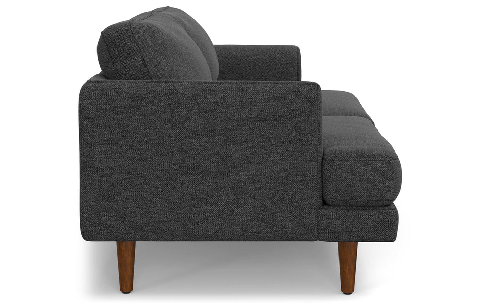 Charcoal Grey Woven Polyester Fabric | Livingston 76 inch Mid Century Sofa