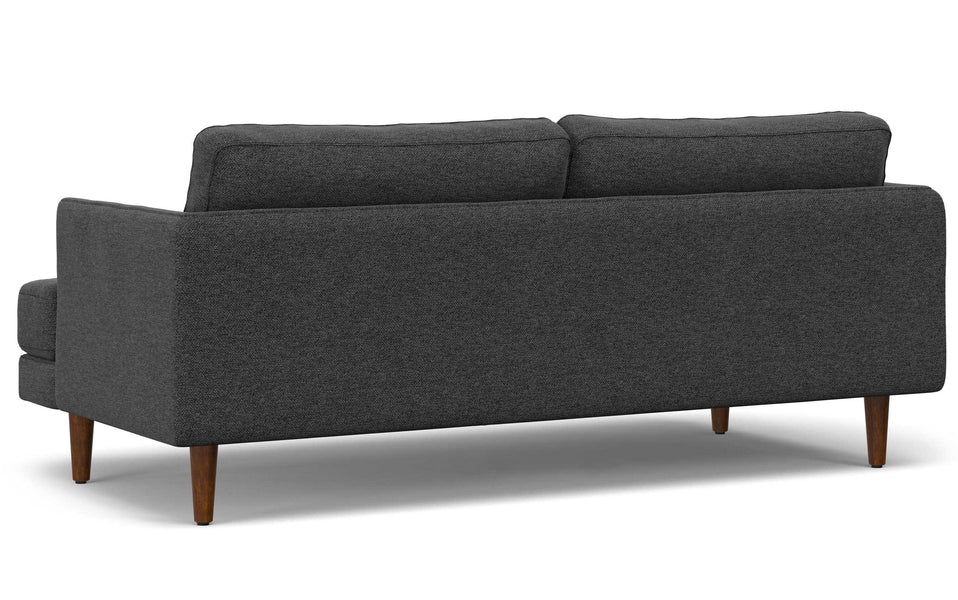Charcoal Grey Woven-Blend Fabric | Livingston 76 inch Mid Century Sofa