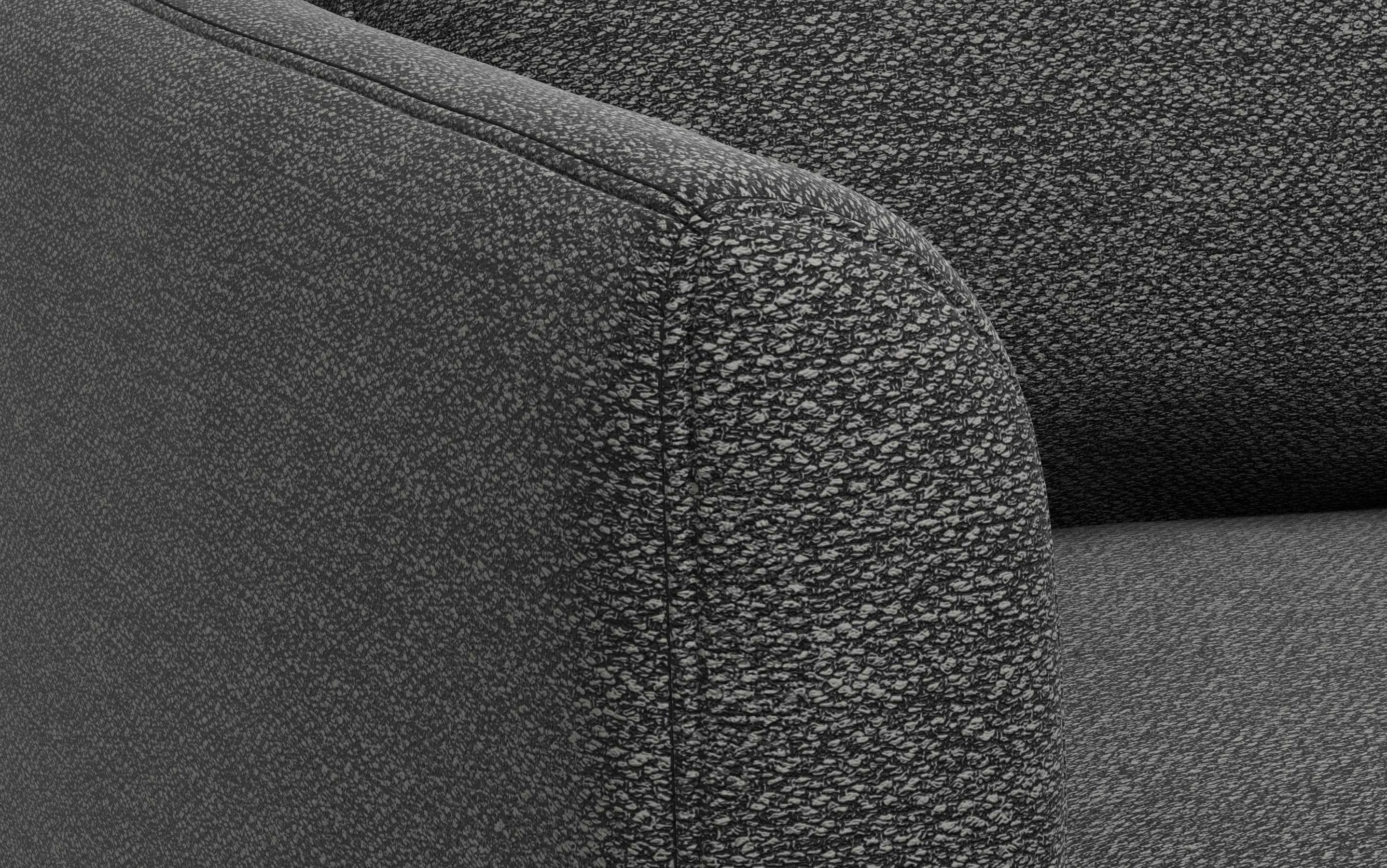 Charcoal Grey Woven Polyester Fabric | Livingston 76 inch Mid Century Sofa