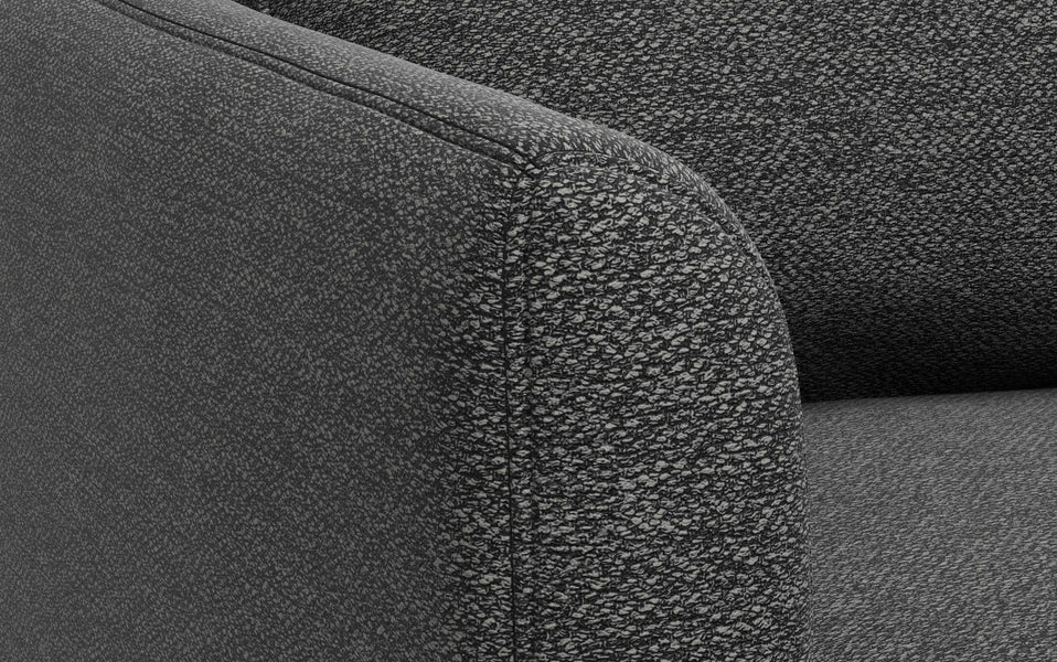 Charcoal Grey Woven Polyester Fabric | Livingston 76 inch Mid Century Sofa