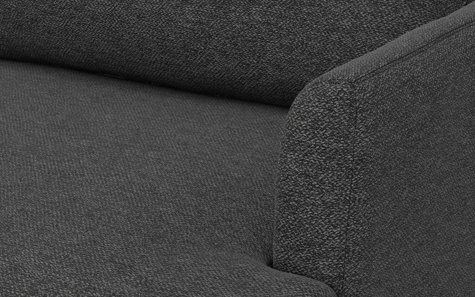 Charcoal Grey Woven Polyester Fabric | Livingston 76 inch Mid Century Sofa