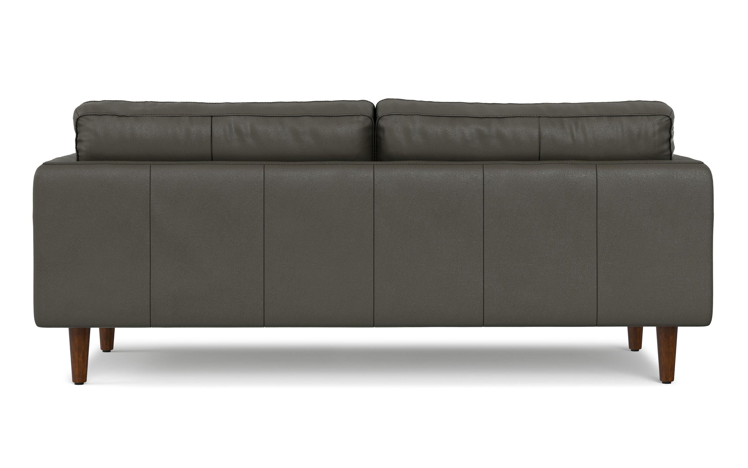 Coal Genuine Top Grain Leather | Livingston 76 inch Mid Century Sofa in Genuine Leather