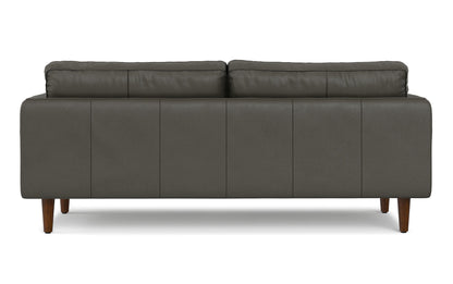 Coal Genuine Top Grain Leather | Livingston 76 inch Mid Century Sofa in Genuine Leather