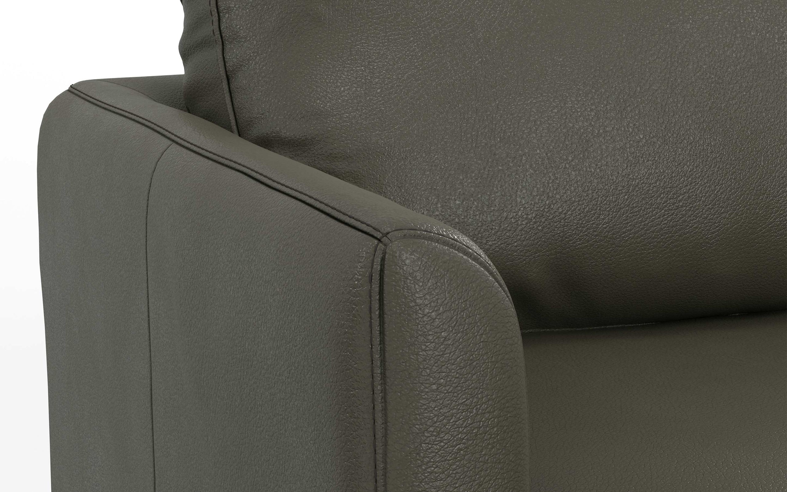 Coal Genuine Top Grain Leather | Livingston 76 inch Mid Century Sofa in Genuine Leather
