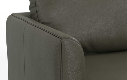 Coal Genuine Top Grain Leather | Livingston 76 inch Mid Century Sofa in Genuine Leather