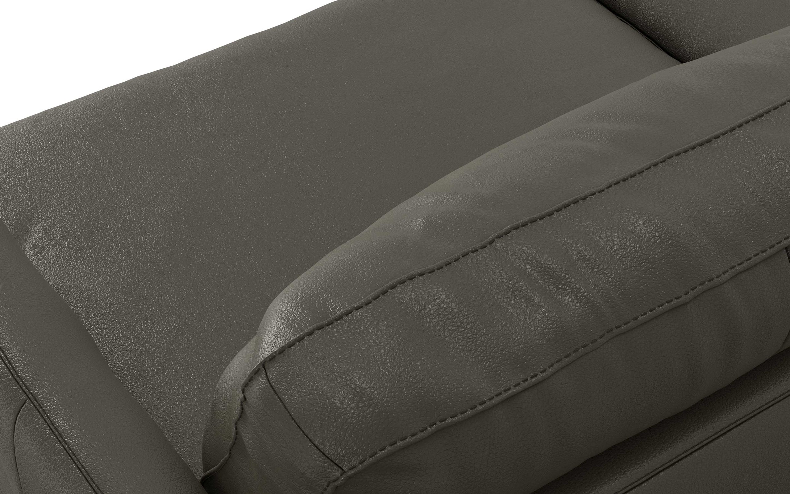 Coal Genuine Top Grain Leather | Livingston 76 inch Mid Century Sofa in Genuine Leather