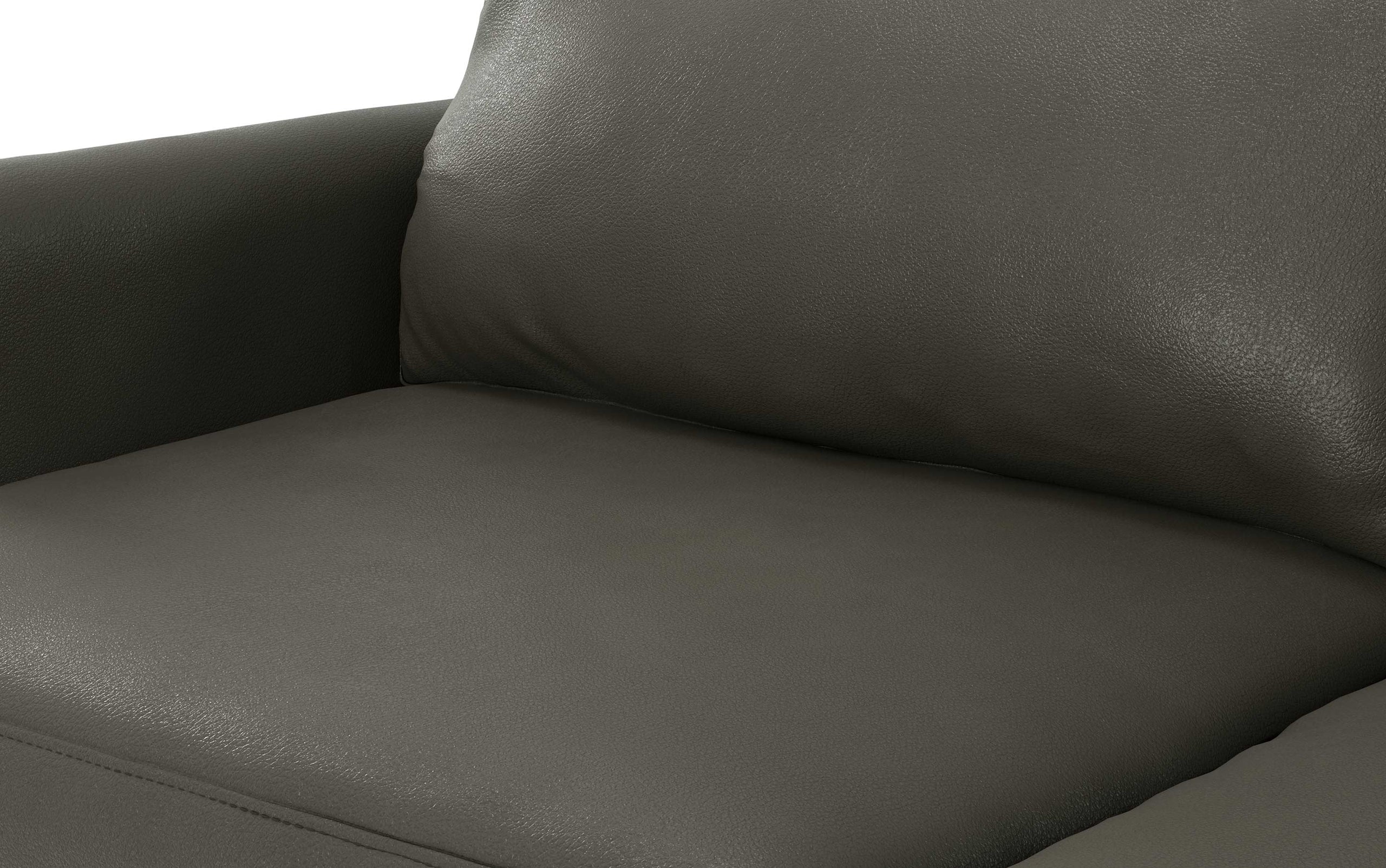 Coal Genuine Top Grain Leather | Livingston 76 inch Mid Century Sofa in Genuine Leather