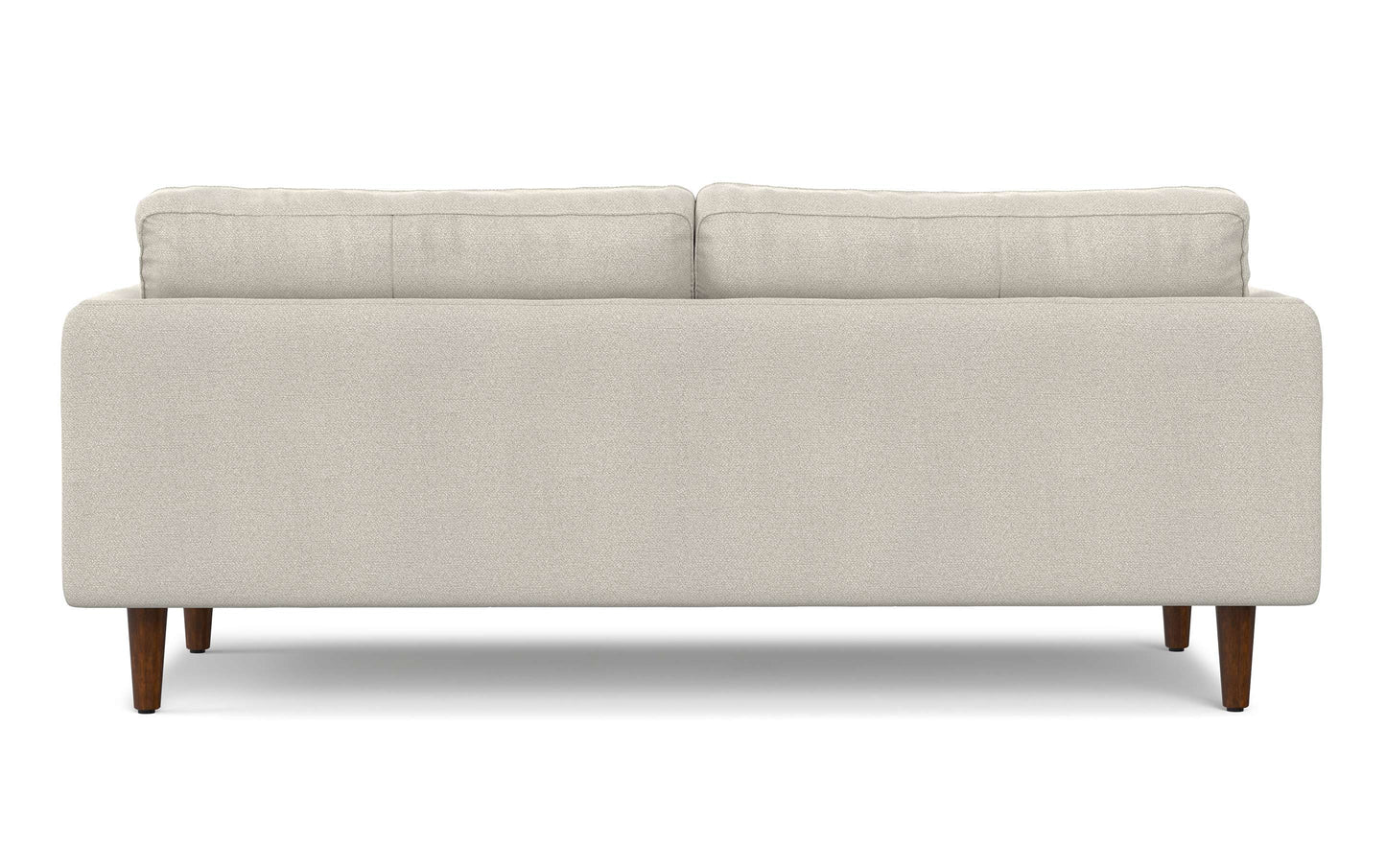 Cream White Woven-Blend Fabric | Livingston 76 inch Mid Century Sofa