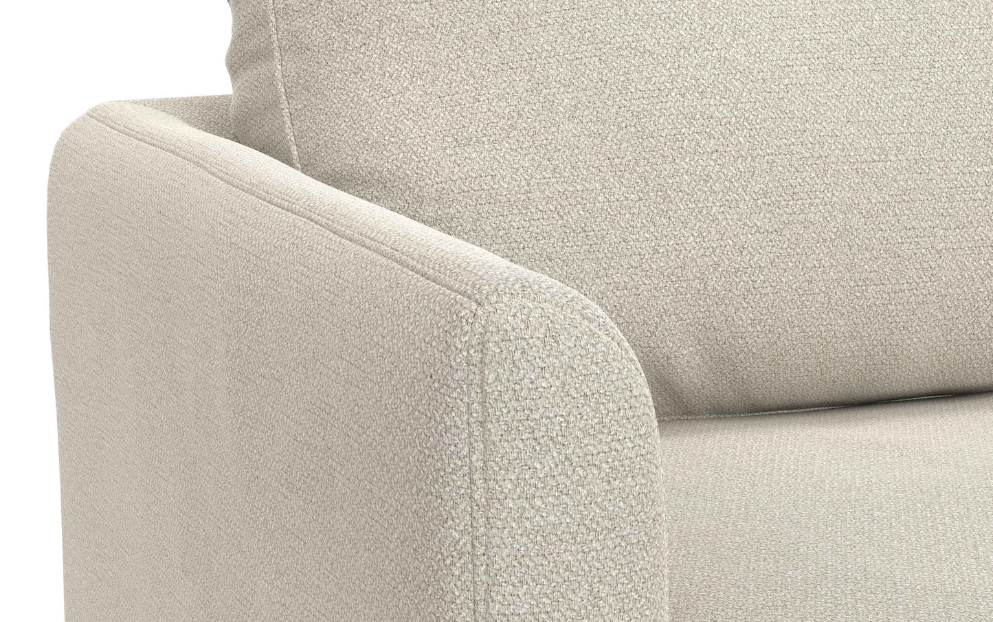 Cream White Woven-Blend Fabric | Livingston 76 inch Mid Century Sofa