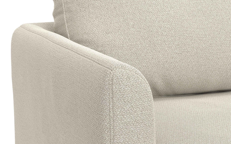 Cream White Woven-Blend Fabric | Livingston 76 inch Mid Century Sofa