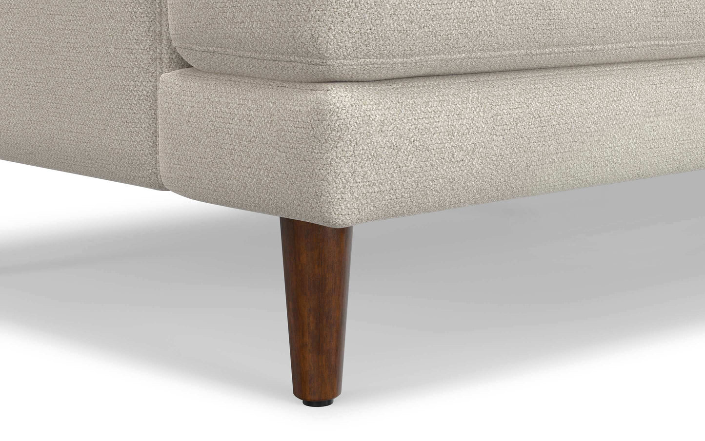 Cream White Woven-Blend Fabric | Livingston 76 inch Mid Century Sofa