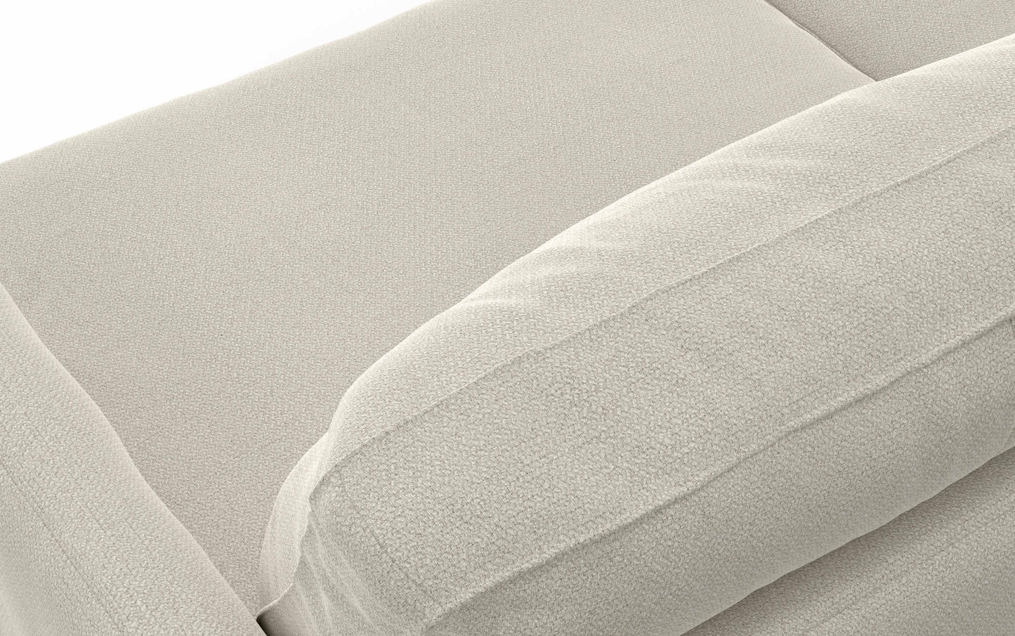 Cream White Woven-Blend Fabric | Livingston 76 inch Mid Century Sofa