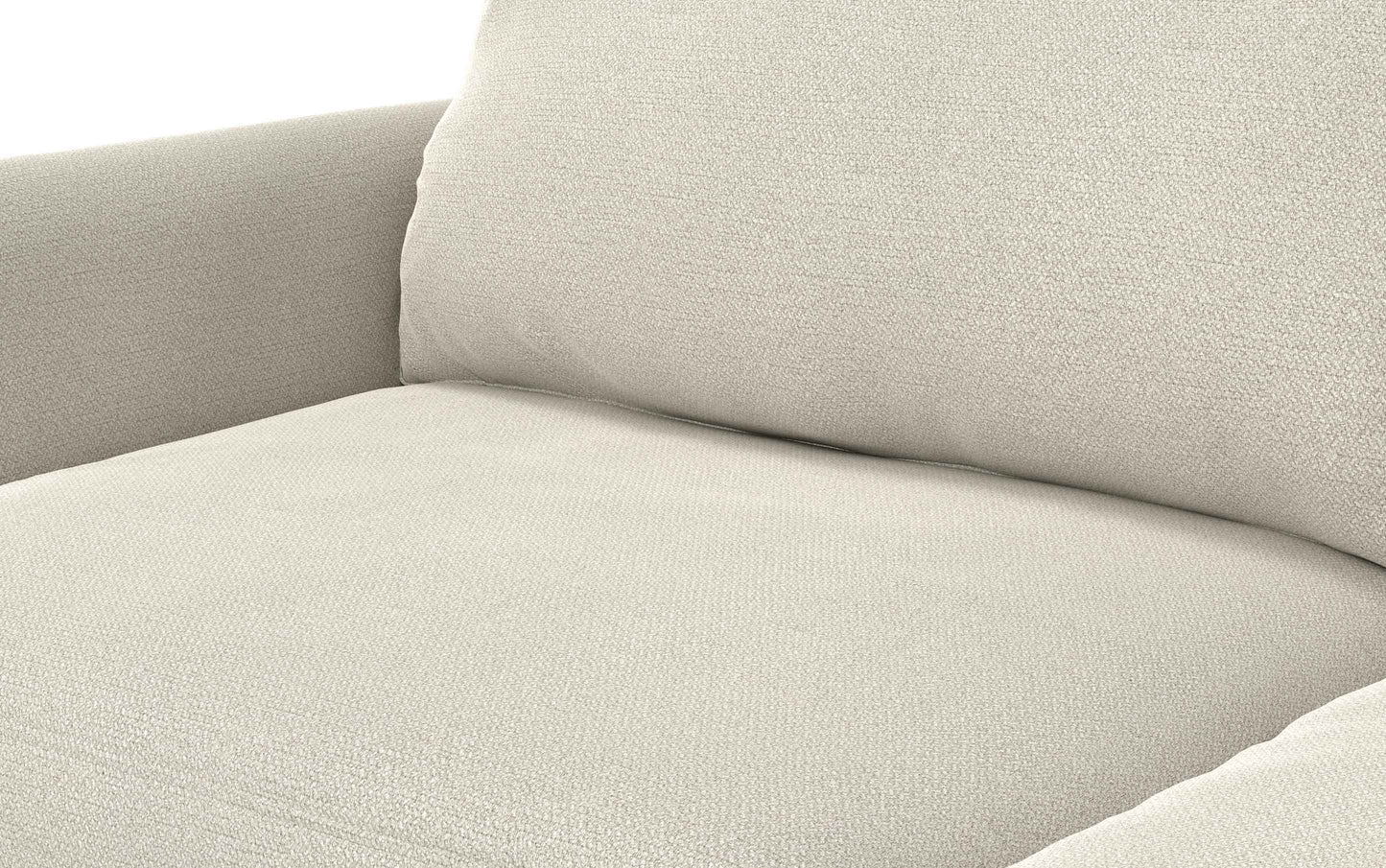 Cream White Woven-Blend Fabric | Livingston 76 inch Mid Century Sofa