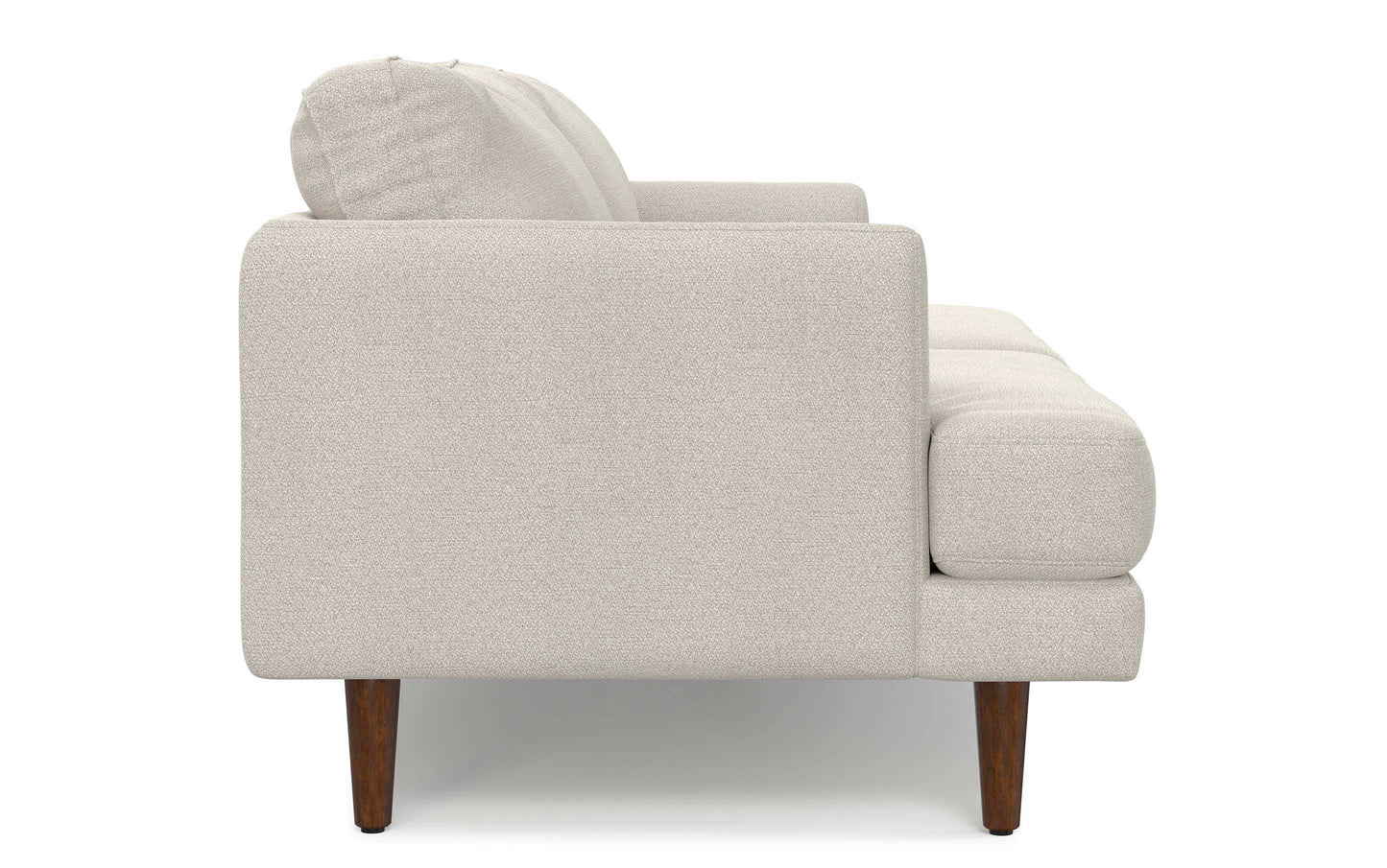 Cream White Woven-Blend Fabric | Livingston 76 inch Mid Century Sofa