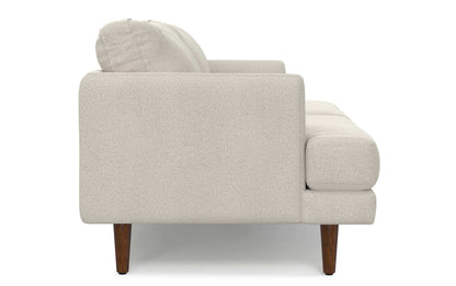Cream White Woven-Blend Fabric | Livingston 76 inch Mid Century Sofa