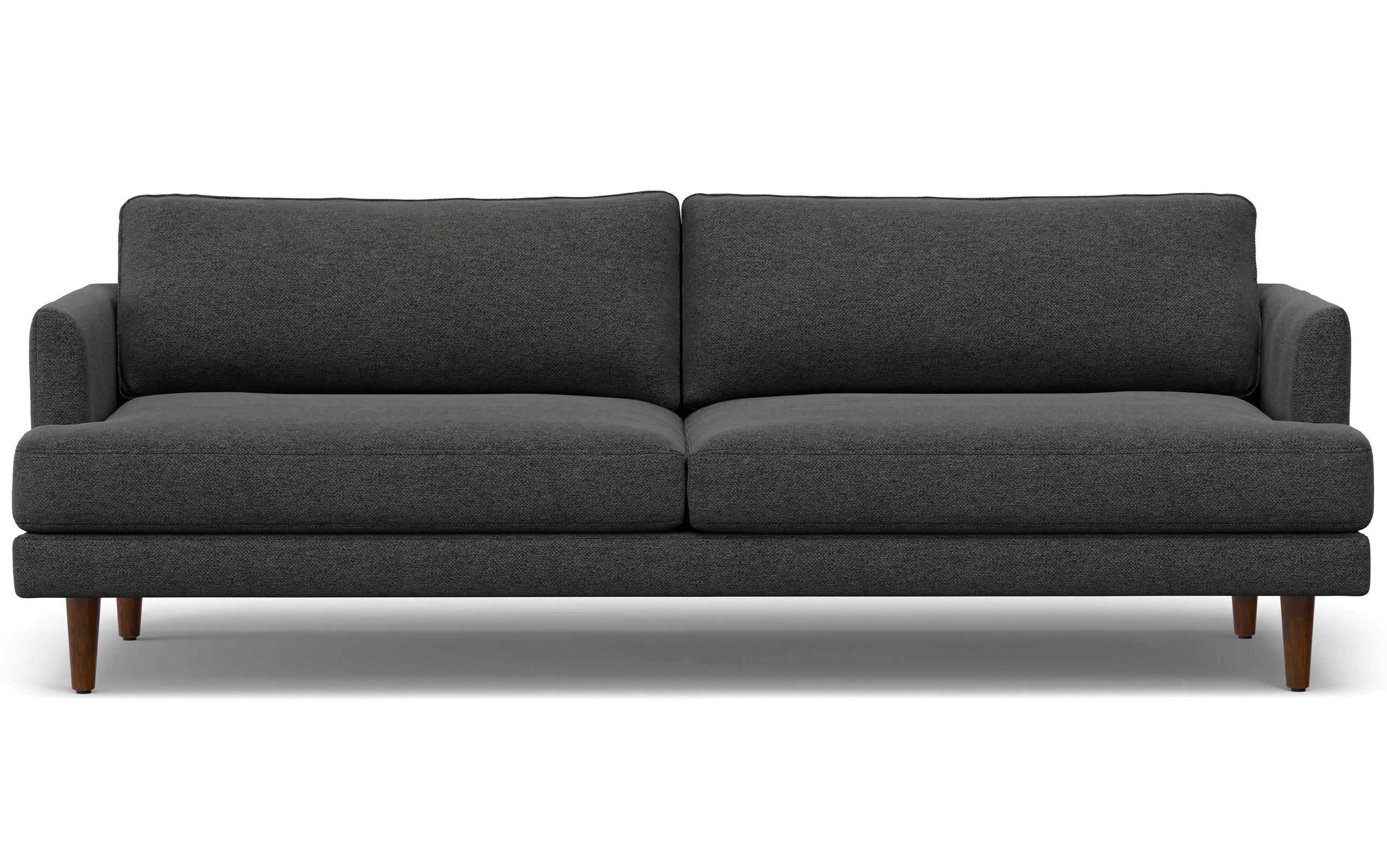 Charcoal Grey Woven-Blend Fabric | Livingston 90 inch Mid Century Sofa