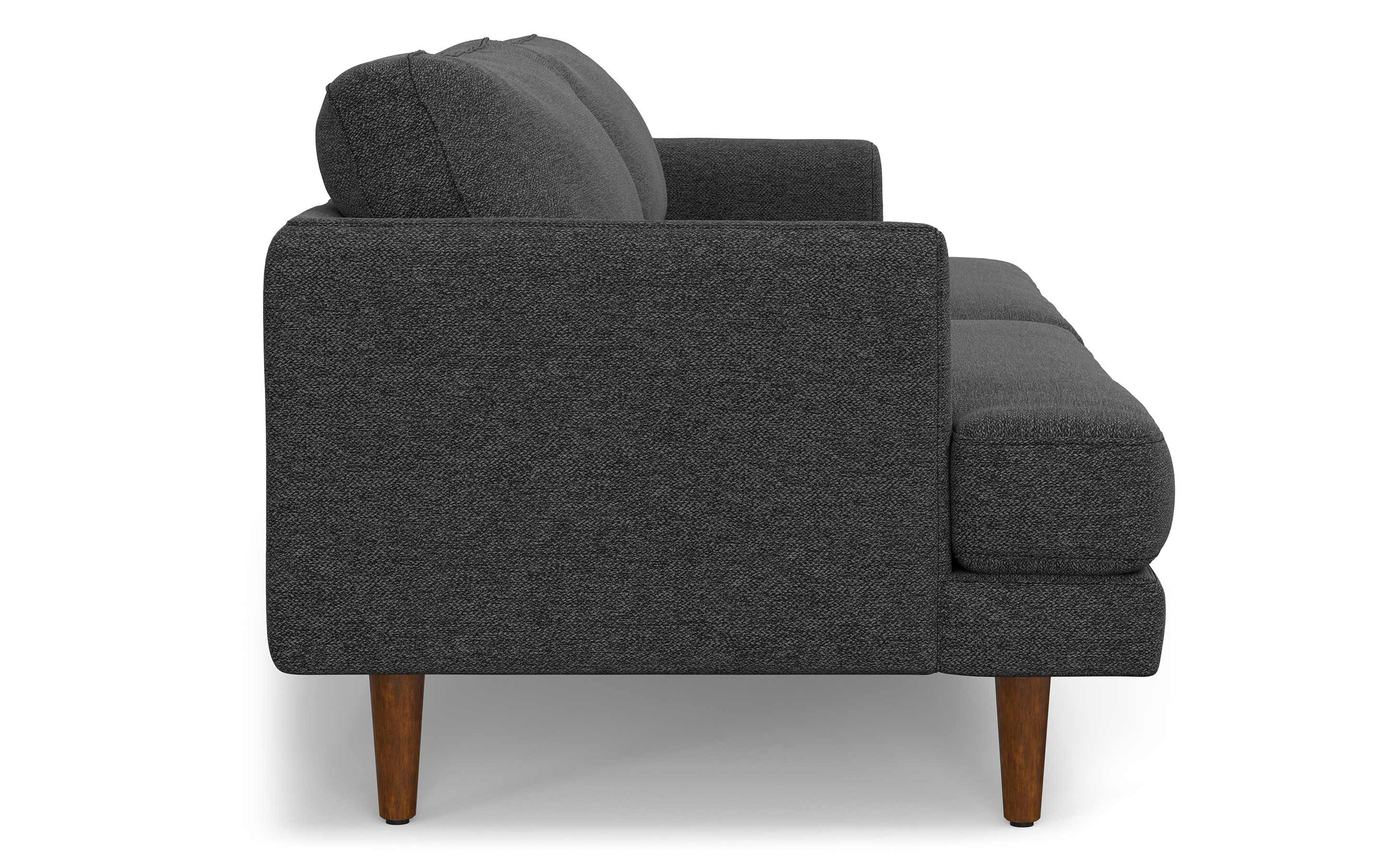 Charcoal Grey Woven-Blend Fabric | Livingston 90 inch Mid Century Sofa