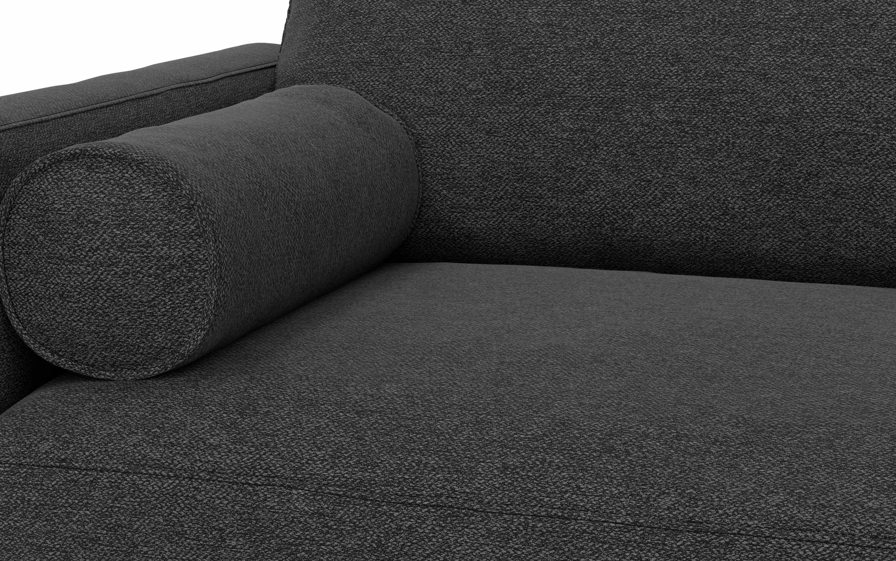 Charcoal Grey Woven-Blend Fabric | Livingston 90 inch Mid Century Sofa