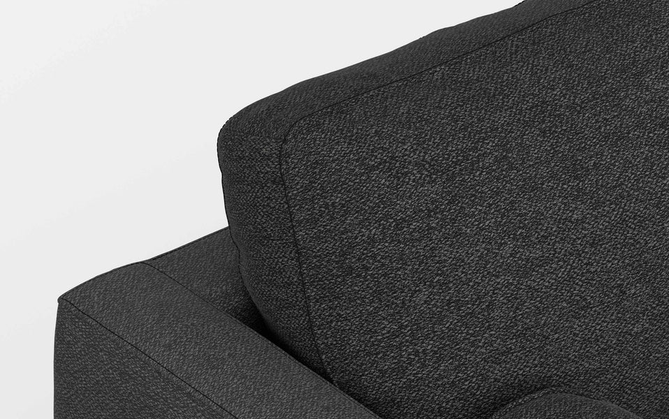 Charcoal Grey Woven-Blend Fabric | Livingston 90 inch Mid Century Sofa