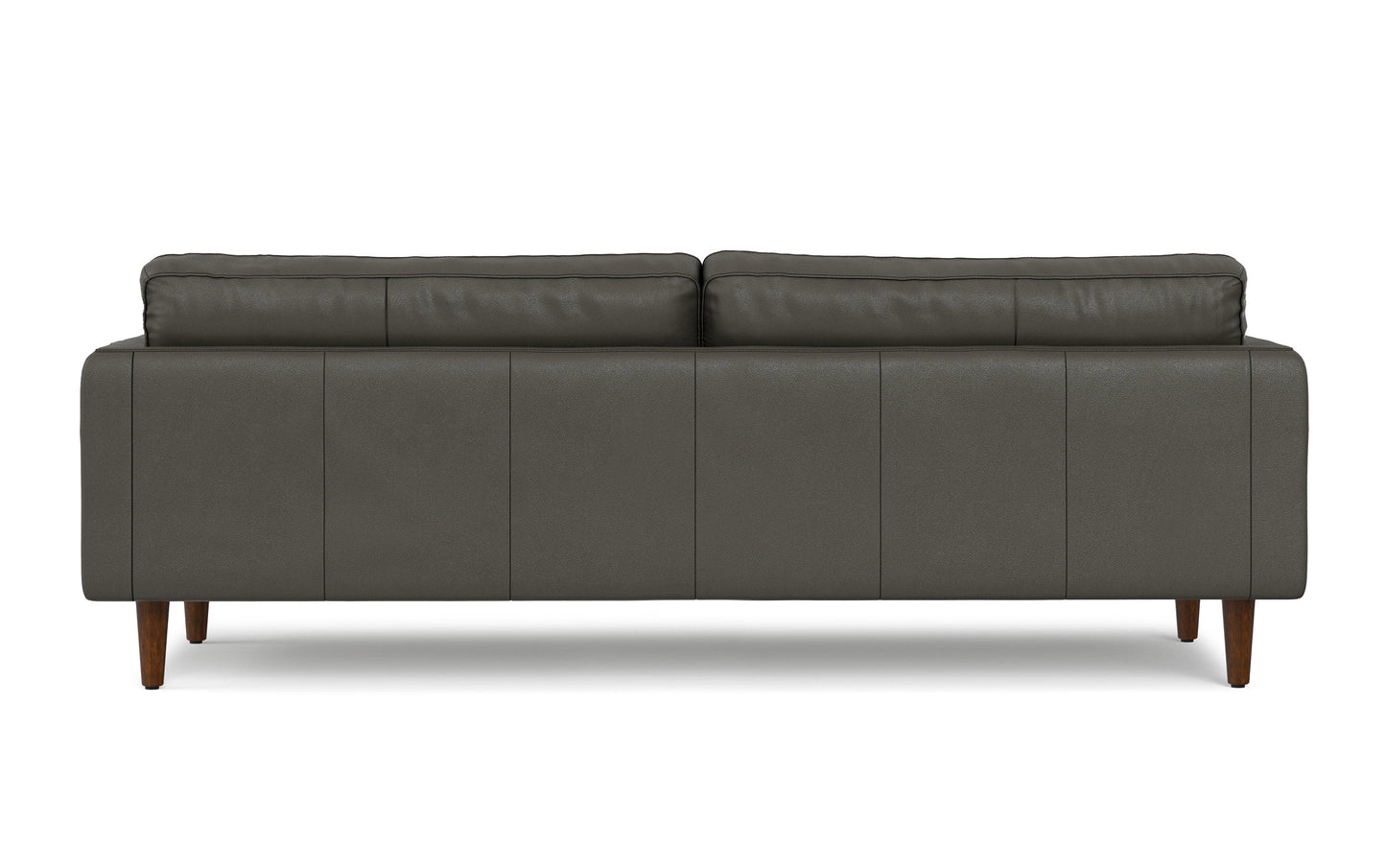 Coal Genuine Top Grain Leather | Livingston 90 inch Mid Century Sofa in Genuine Leather