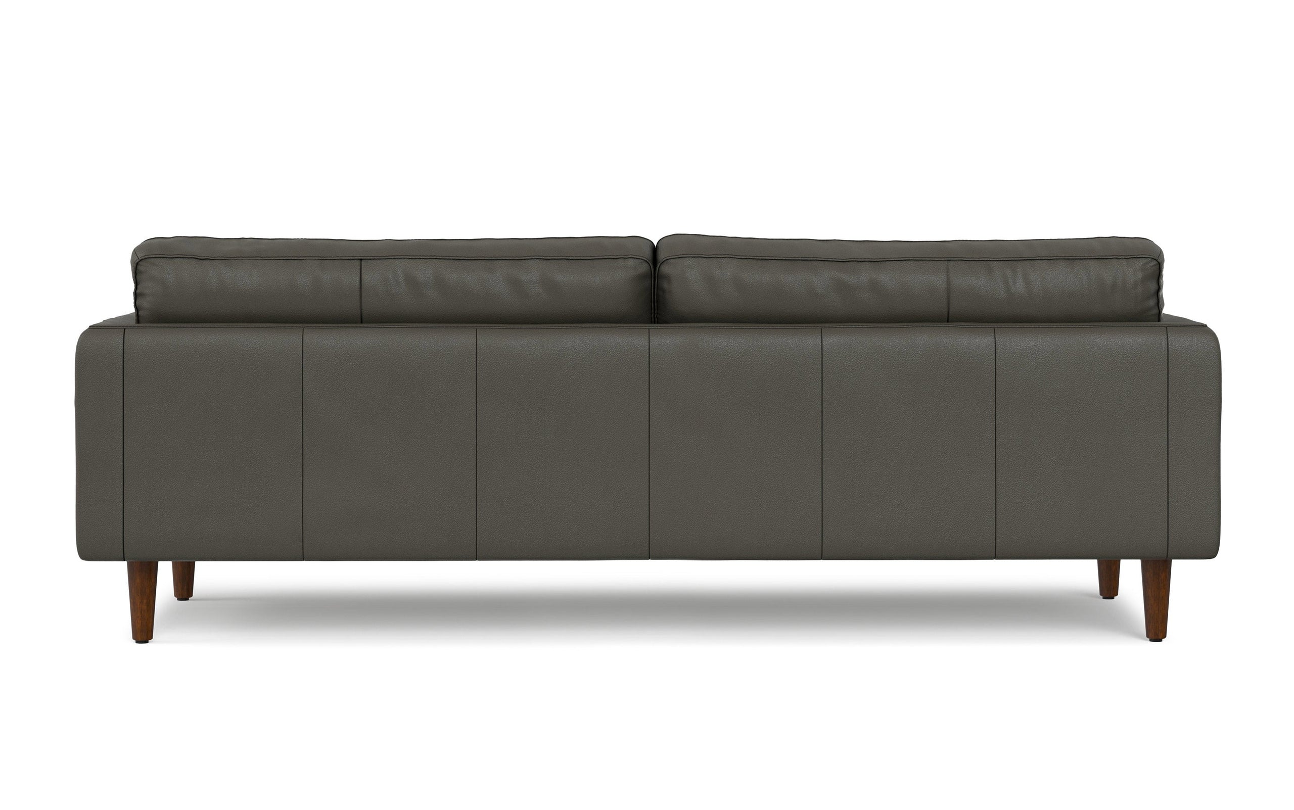 Coal Genuine Top Grain Leather | Livingston 90 inch Mid Century Sofa in Genuine Leather