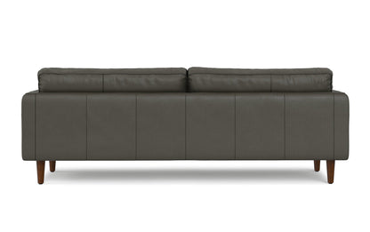 Coal Genuine Top Grain Leather | Livingston 90 inch Mid Century Sofa in Genuine Leather