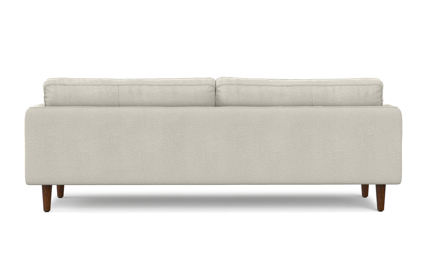 Cream White Woven-Blend Fabric | Livingston 90 inch Mid Century Sofa