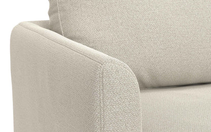 Cream White Woven-Blend Fabric | Livingston 90 inch Mid Century Sofa
