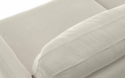 Cream White Woven-Blend Fabric | Livingston 90 inch Mid Century Sofa