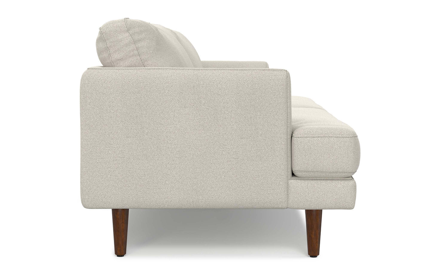Cream White Woven-Blend Fabric | Livingston 90 inch Mid Century Sofa