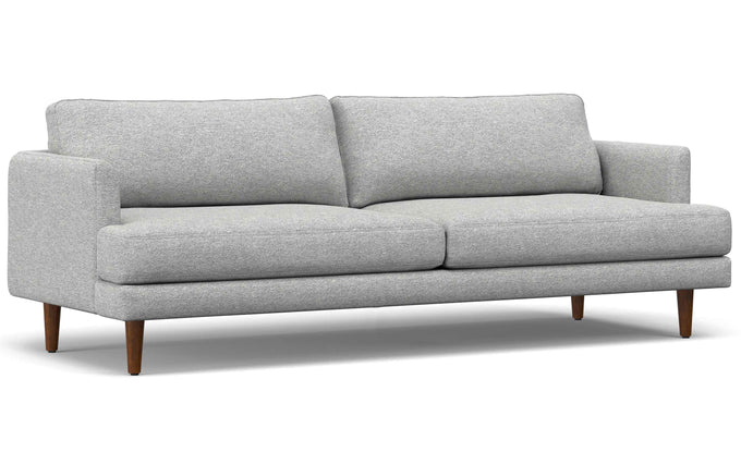 Mist Grey Woven-Blend Fabric | Livingston 90 inch Mid Century Sofa