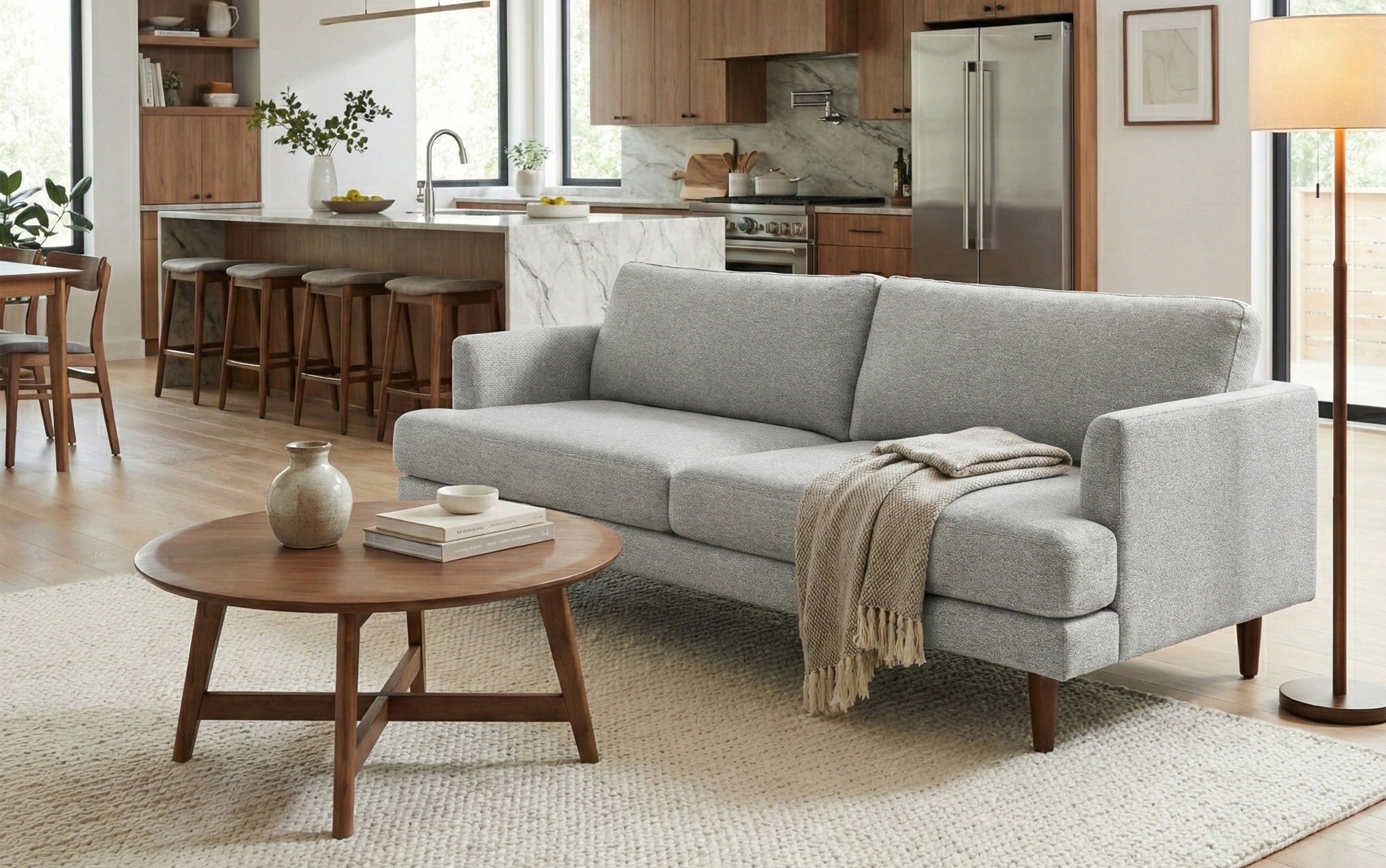 90-Inch Fabric Sofa | Livingston 90-Inch Sofa In Grey – Simpli Home