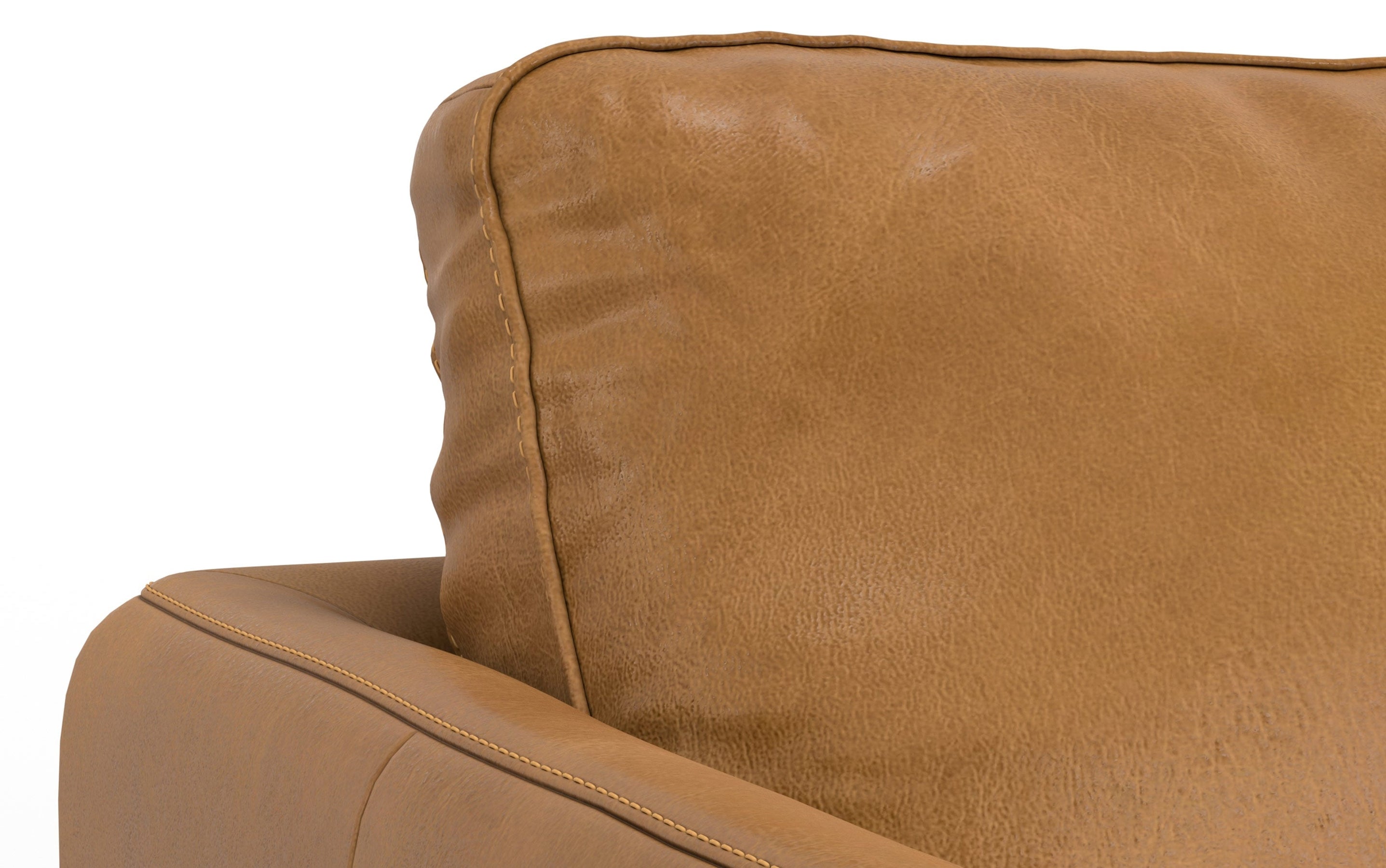 Sienna Genuine Top Grain Leather | Livingston 76 inch Mid Century Sofa in Genuine Leather