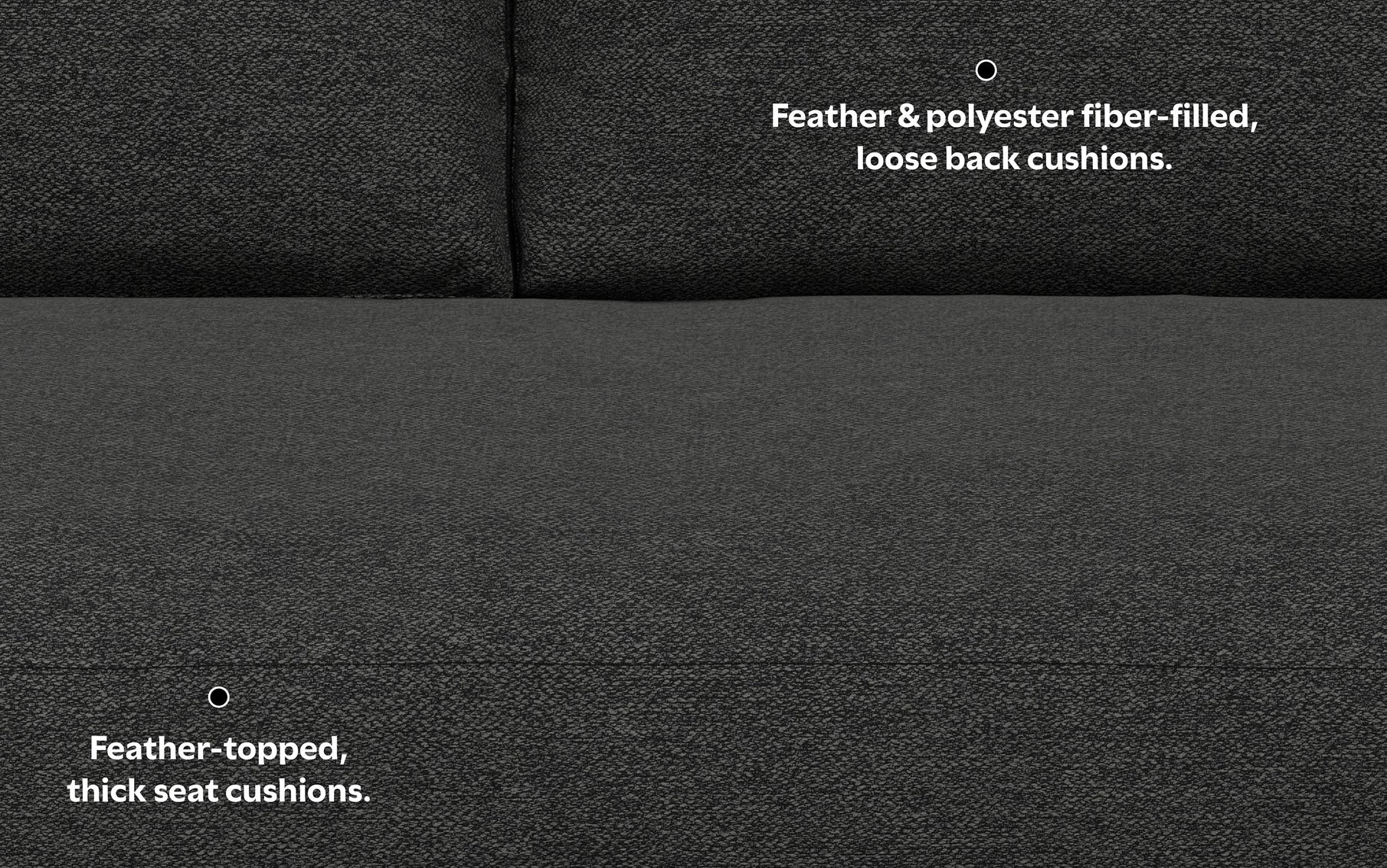 Charcoal Grey Woven Polyester Fabric | Morrison 72 inch Mid Century Sofa