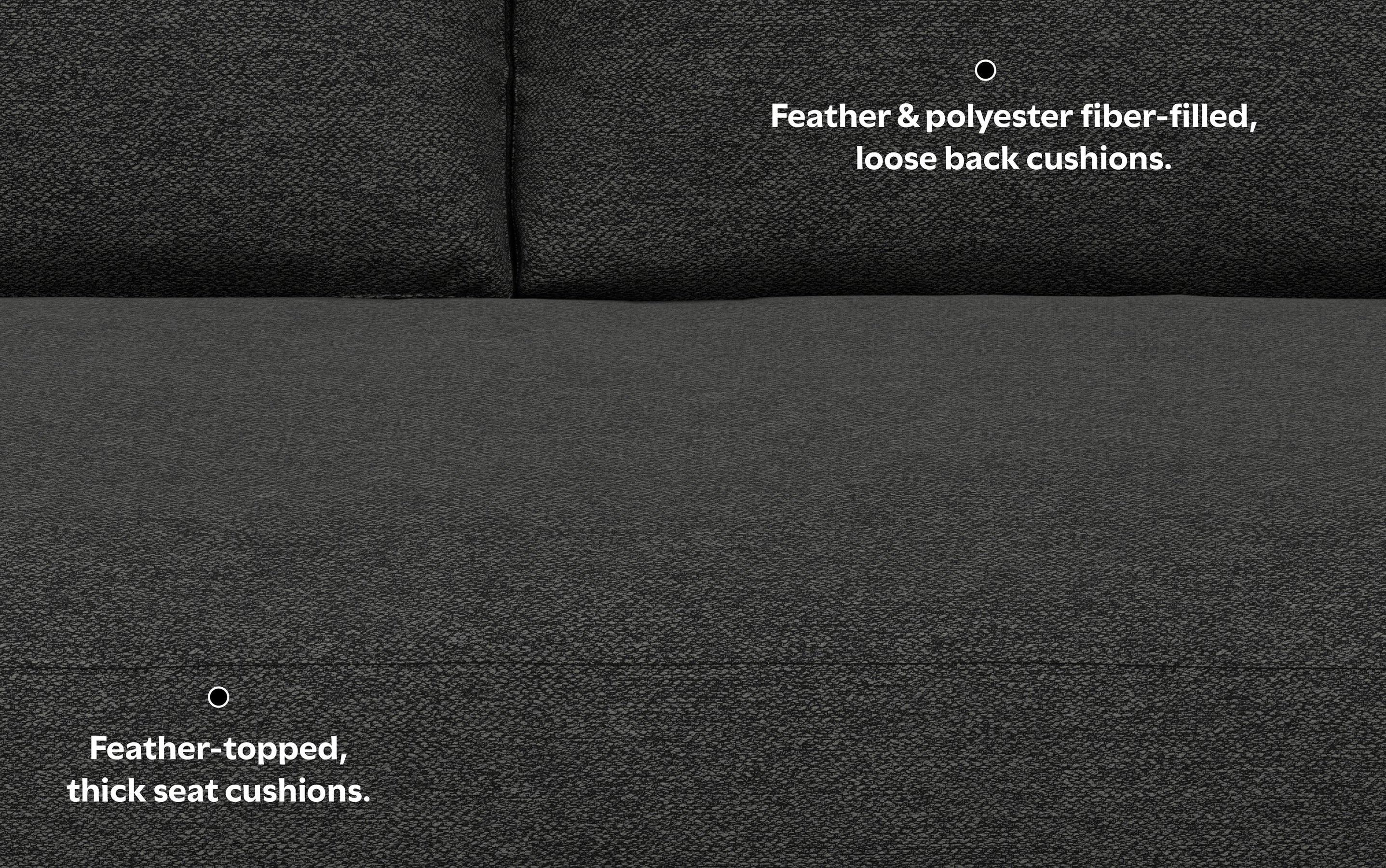 Charcoal Grey Woven Polyester Fabric | Morrison 72 inch Mid Century Sofa