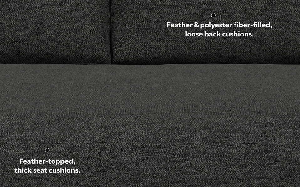 Charcoal Grey Woven Polyester Fabric | Morrison 72 inch Mid Century Sofa