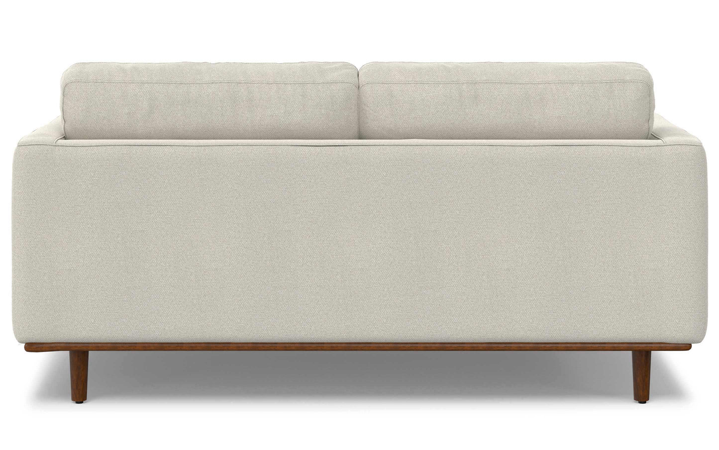 Cream White Woven-Blend Fabric | Morrison 72 inch Mid Century Sofa
