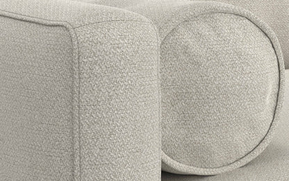 Cream White Woven-Blend Fabric | Morrison 72 inch Mid Century Sofa