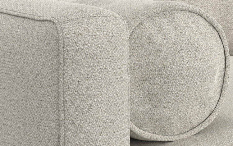 Cream White Woven-Blend Fabric | Morrison 72 inch Mid Century Sofa