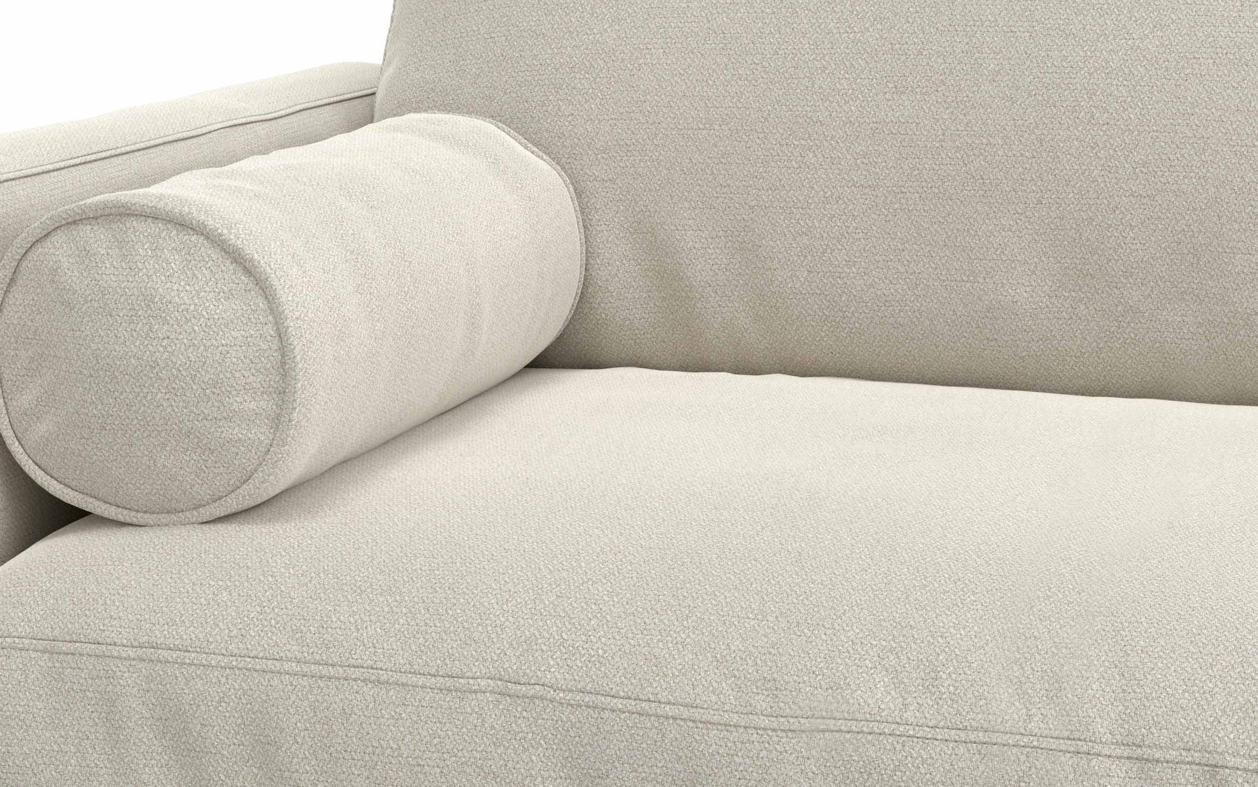 Cream White Woven-Blend Fabric | Morrison 72 inch Mid Century Sofa