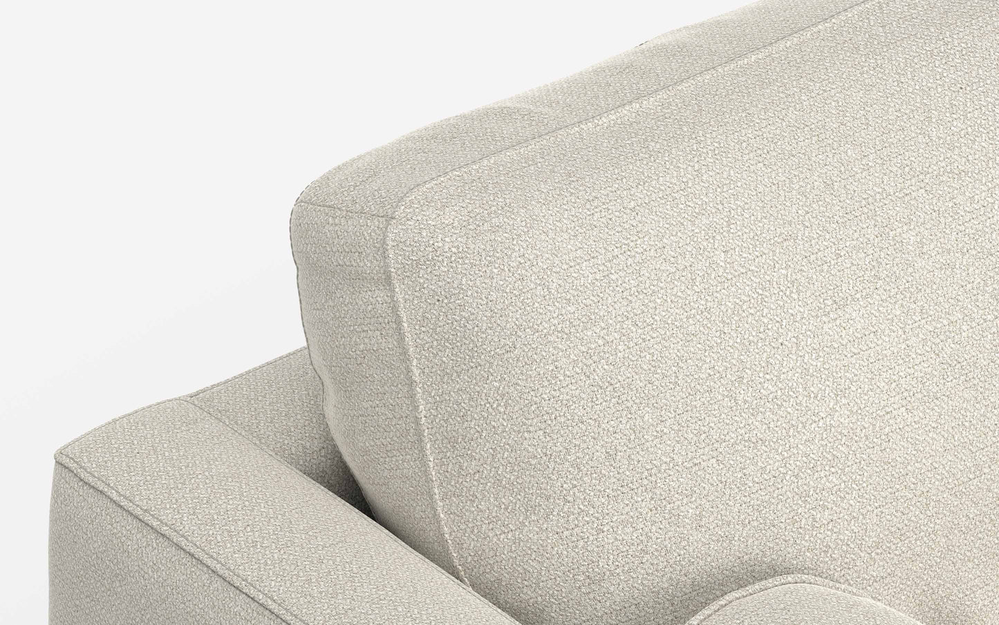Cream White Woven-Blend Fabric | Morrison 72 inch Mid Century Sofa